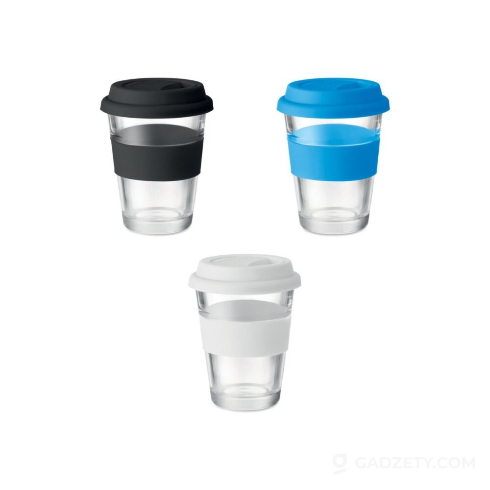 Kubek szklany Astoglass, z pokrywką 350 ml