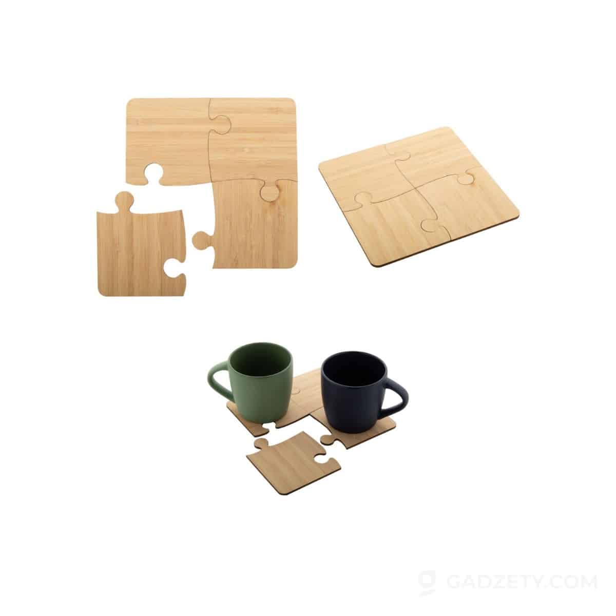 Zestaw podkładek puzzle Zhuzzle, bambusowy