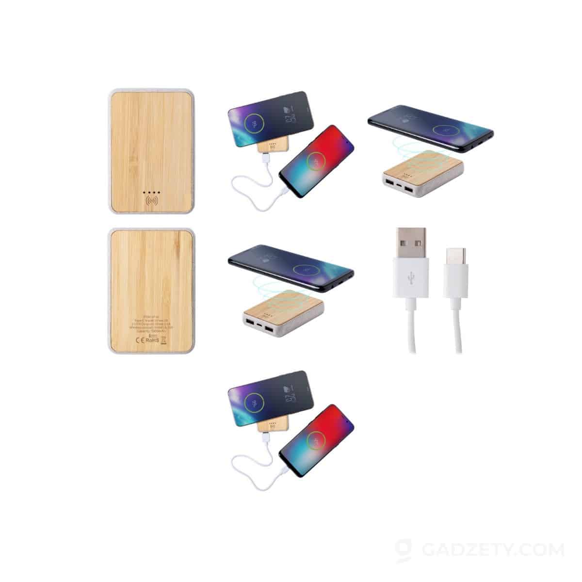 Powerbank Gorix, z ładowaniem indukcyjnym