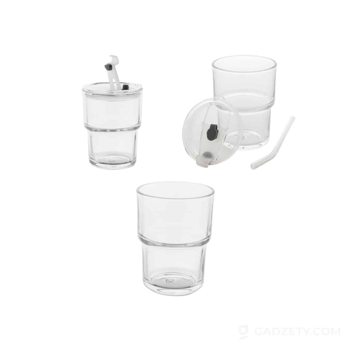 Kubek podróżny Glassip, szklany 400 ml