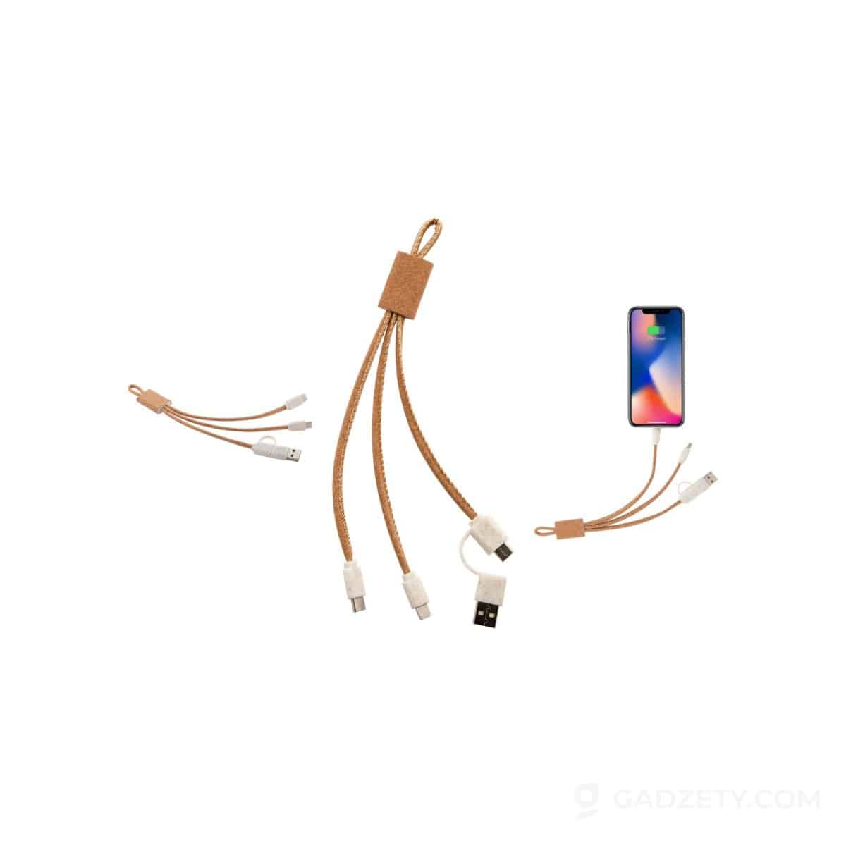 Kabel ładujący Koruku, z korka i słomy