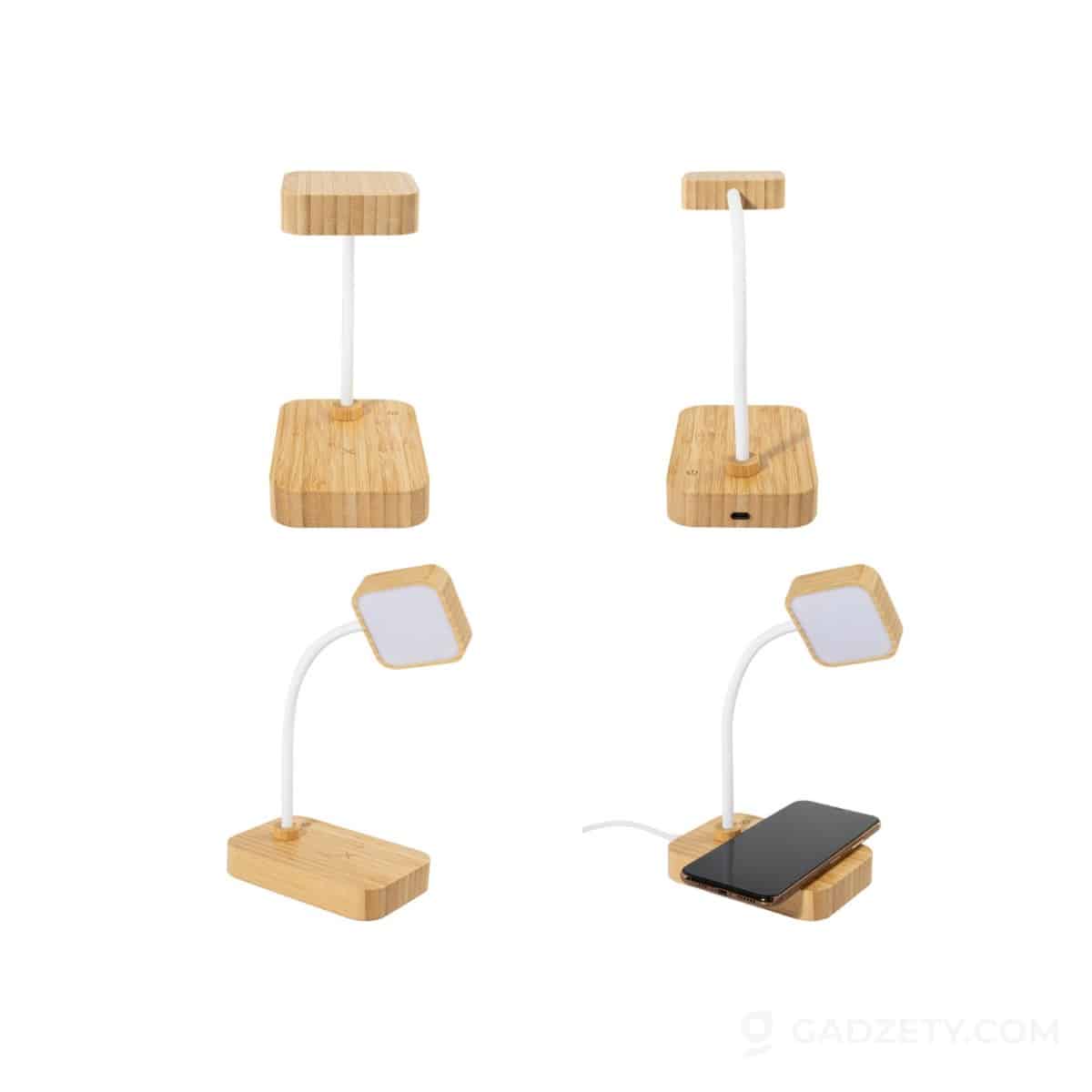 Lampka biurkowa VoltGlow, bambusowa LED
