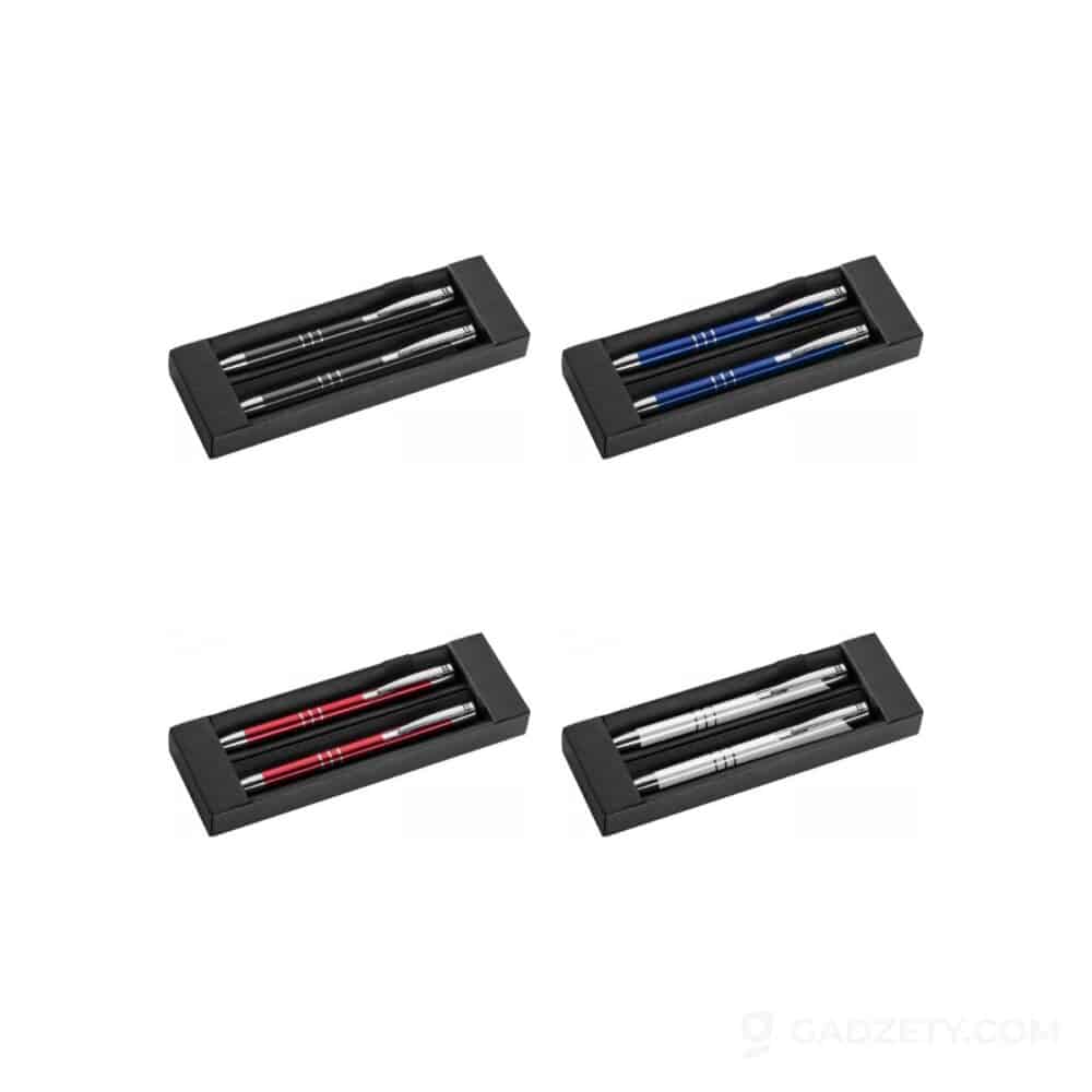 Zestaw piśmienny KELLY, metalowy z etui