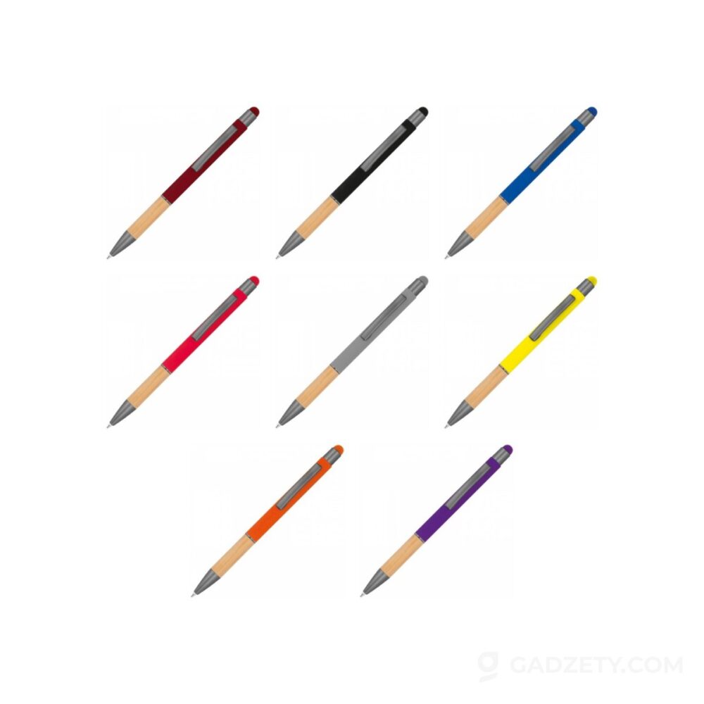 Długopis touch pen Brygida, z bambusem