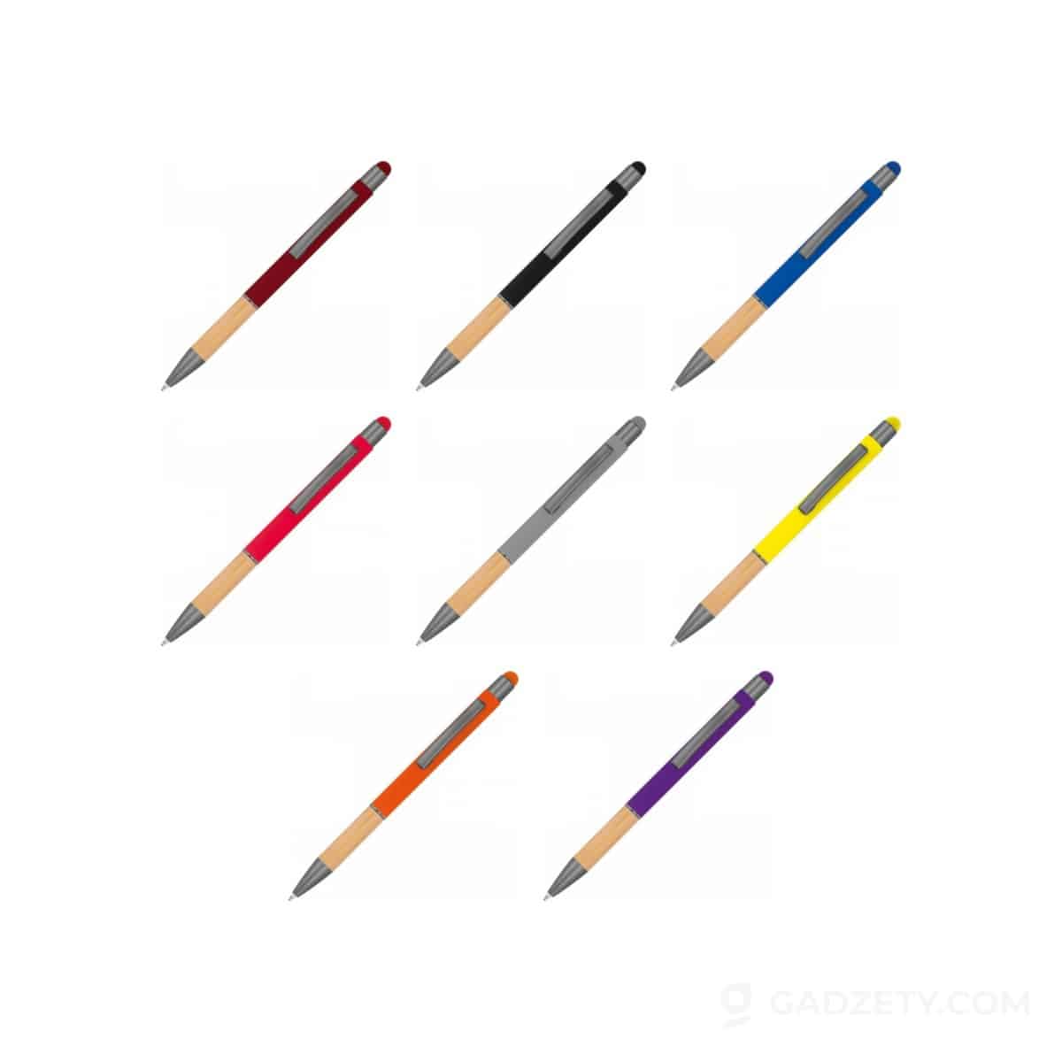 Długopis touch pen Brygida, z bambusem