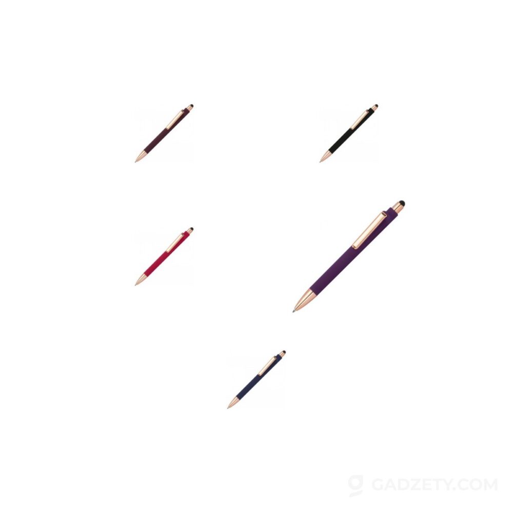 Długopis LENA, gumowy z funkcją touch pen
