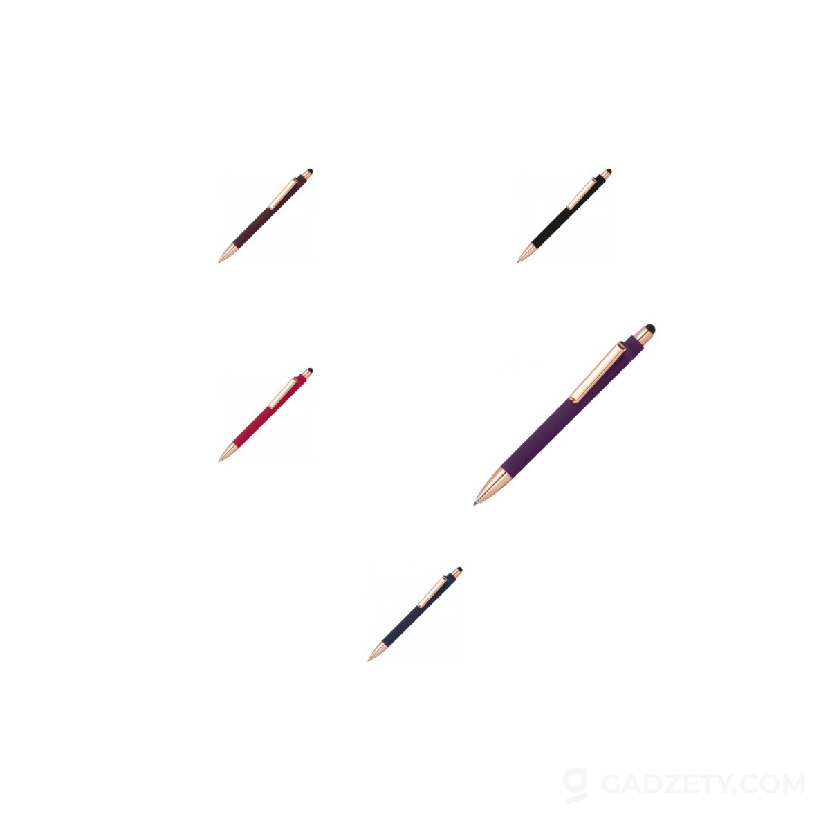Długopis LENA, gumowy z funkcją touch pen