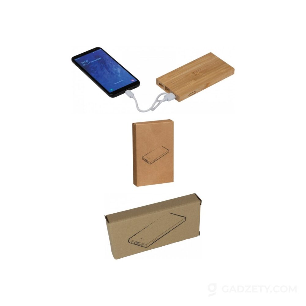 Power bank Samantha, bambusowy 8000 mAh