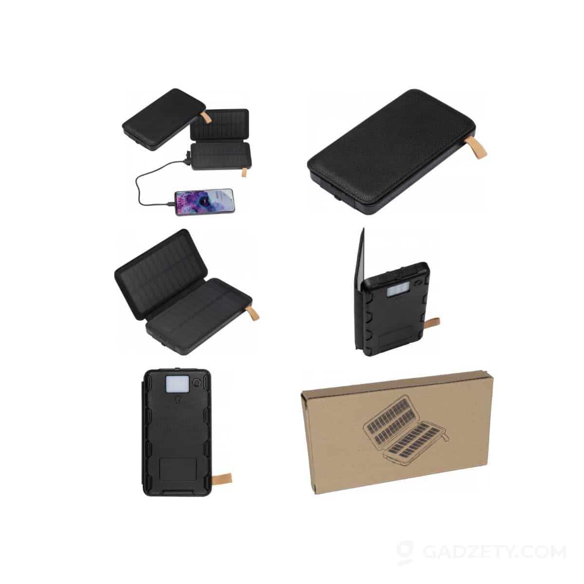 Power bank solarny Bruna, 8000 mAh, USB C