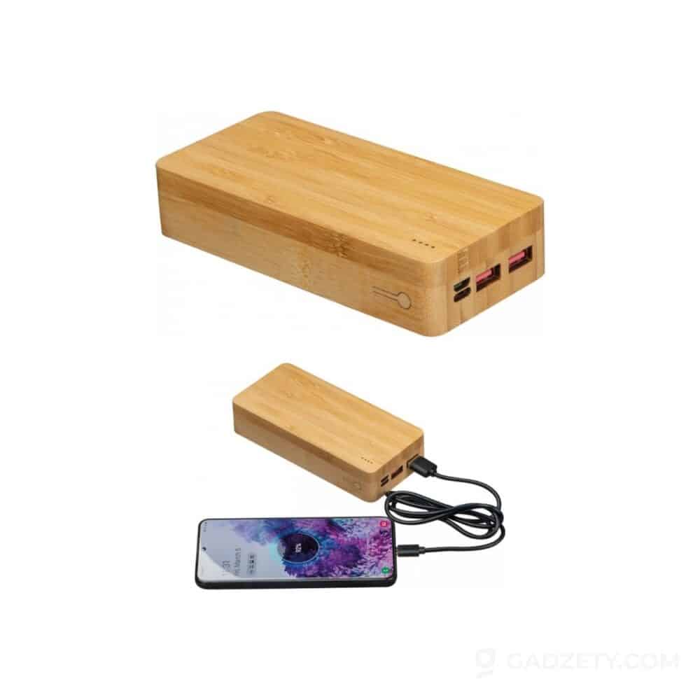 Power bank Valeria 20000 mAh bambusowy