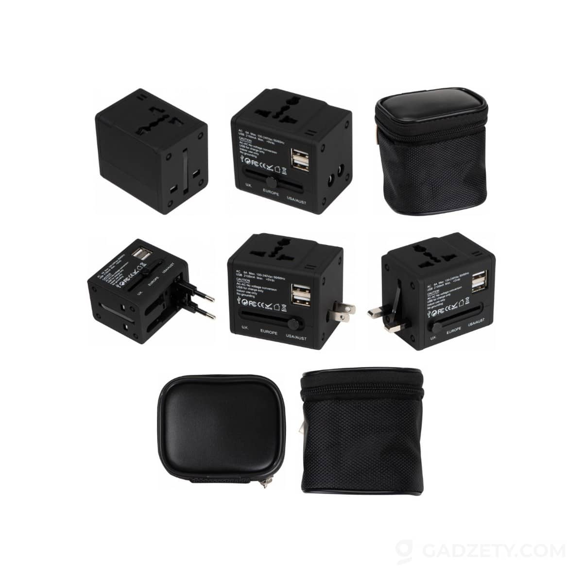 Adapter podróżny TADDEO, z 2 portami USB