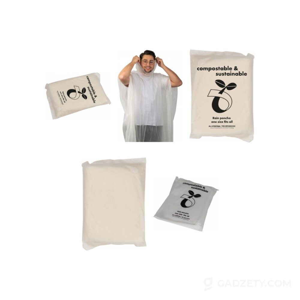 Poncho przeciwdeszczowe biodegradowalne DAVIDE