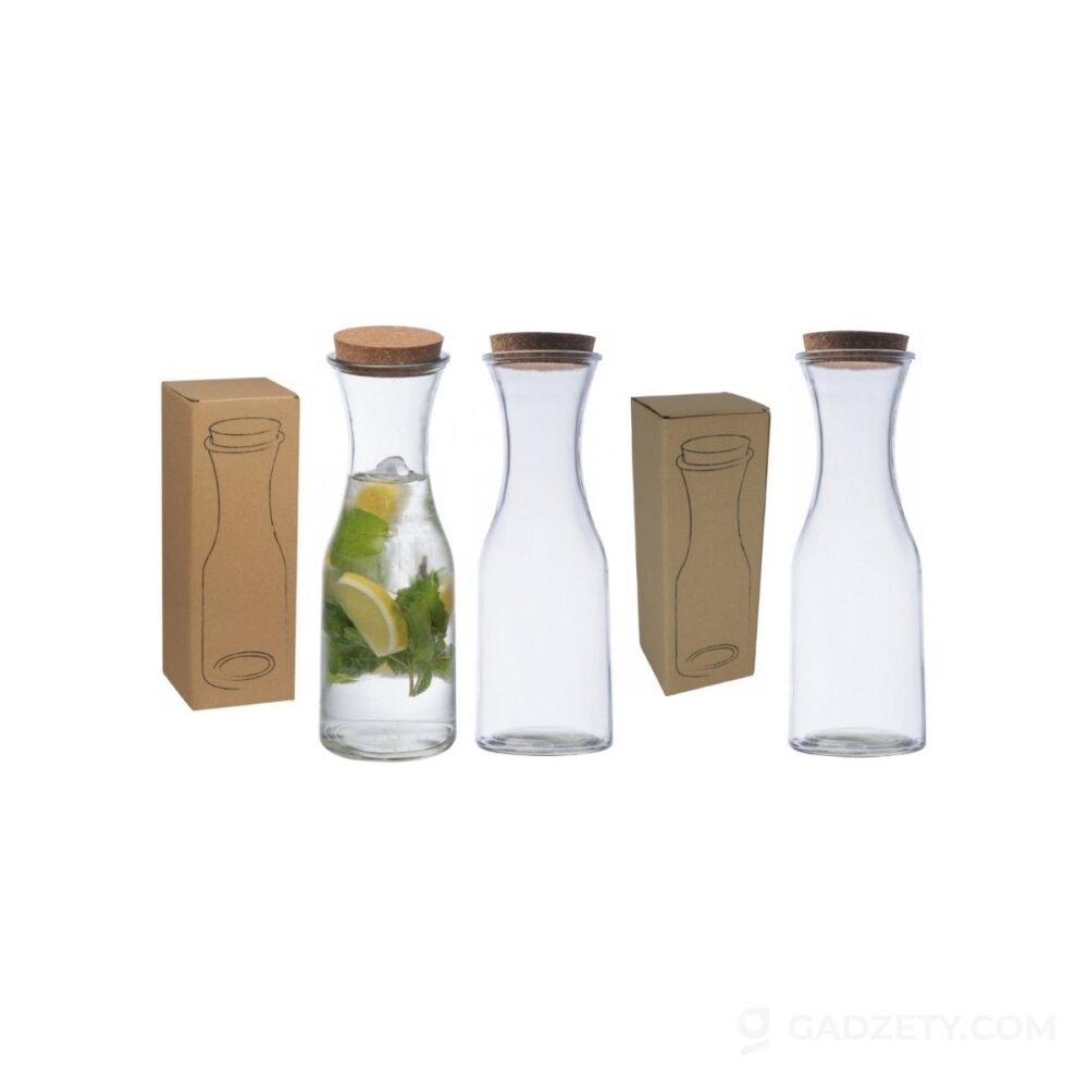 Karafka szklana NIKODYM, 1000 ml z korkiem