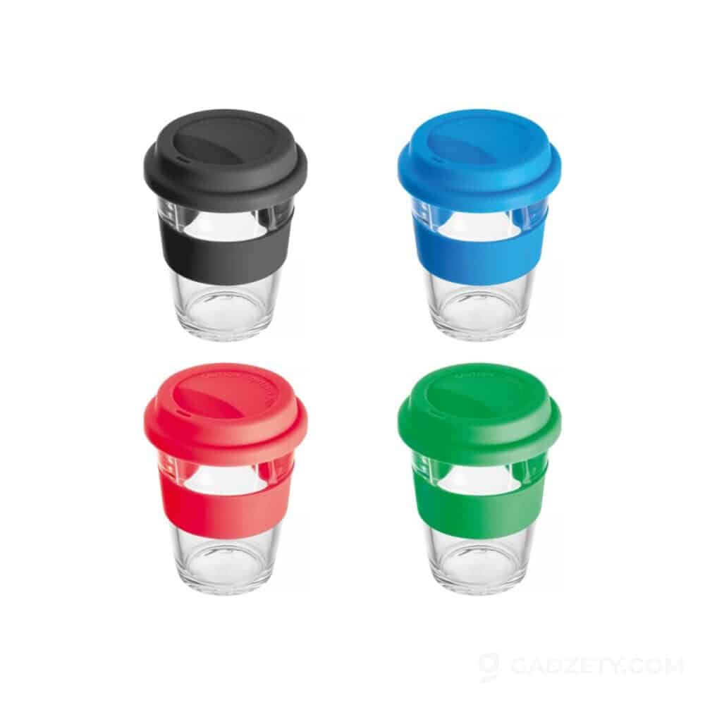 Kubek szklany Amanda 300 ml z pokrywką