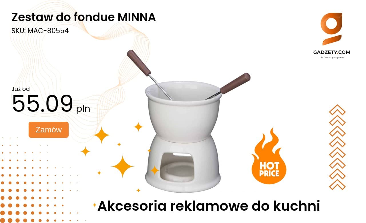 Zestaw do fondue MINNA Zestaw do fondue Minna idealny do serwowania roztopionego sera