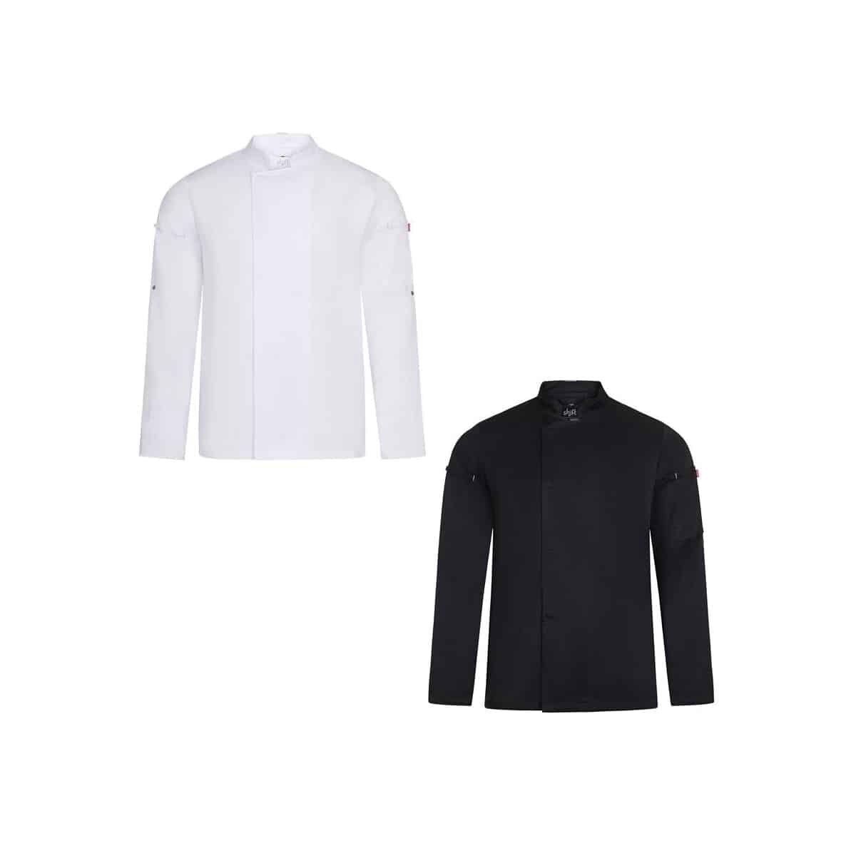 VL AGNI. Kurtka kucharska unisex (190 g/m²) z bawełny (35%) i poliestru z recyklingu (65%) 36161_set