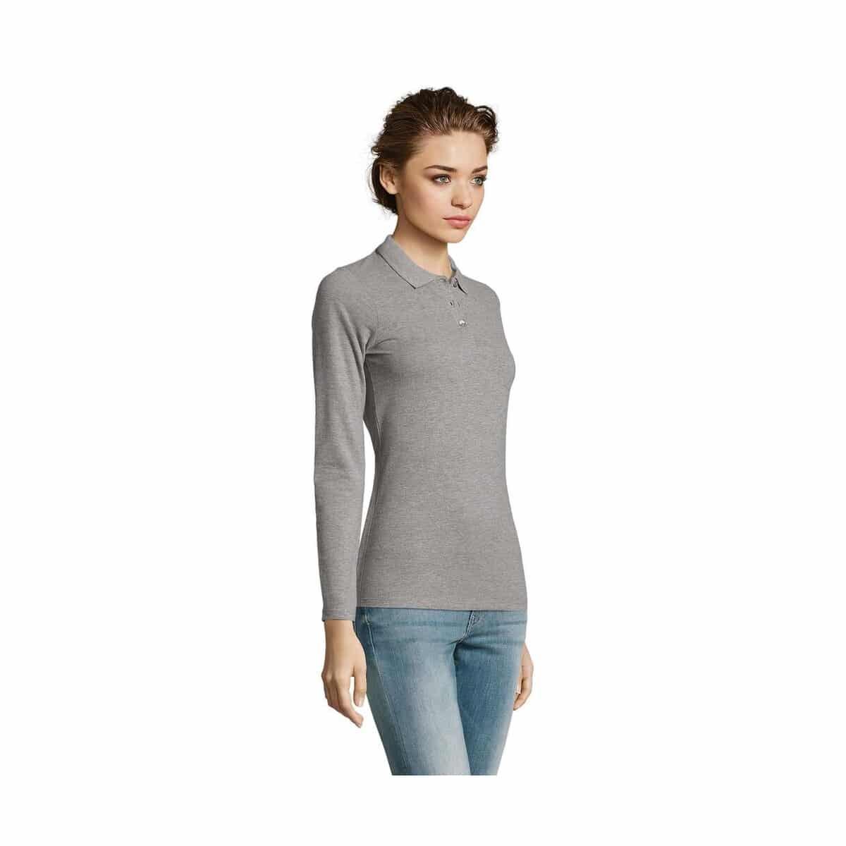 PERFECT Damskie LSL POLO180 PERFECT LSL WOMEN s02083-gy-side
