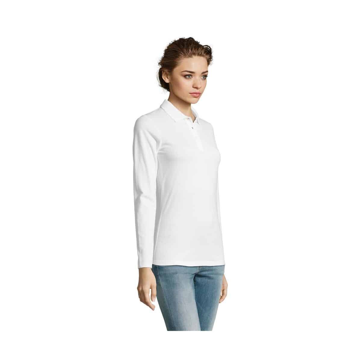PERFECT Damskie LSL POLO180 PERFECT LSL WOMEN s02083-wh-side