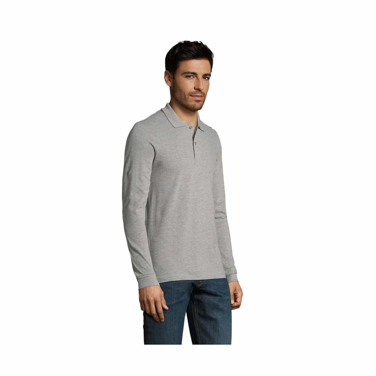 PERFECT MEN LSL POLO 180g PERFECT LSL MEN s02087-gy-side