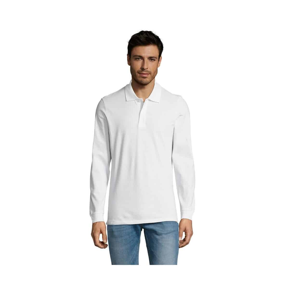PERFECT MEN LSL POLO 180g PERFECT LSL MEN s02087-wh