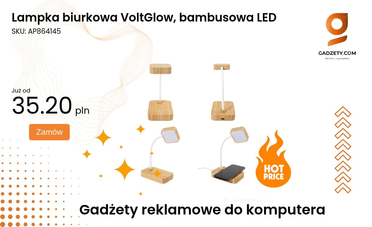 Lampka biurkowa VoltGlow, bambusowa LED Lampka biurkowa VoltGlow bambusowa LED