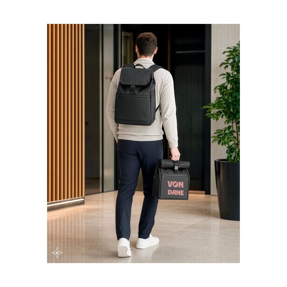 AZORES BAG. Plecak na laptopa (16") z PU, z klapką zakrywającą wszystkie komory 92578_amb